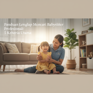 Seorang babysitter profesional sedang menggendong bayi dengan penuh kasih sayang dalam panduan mencari babysitter profesional