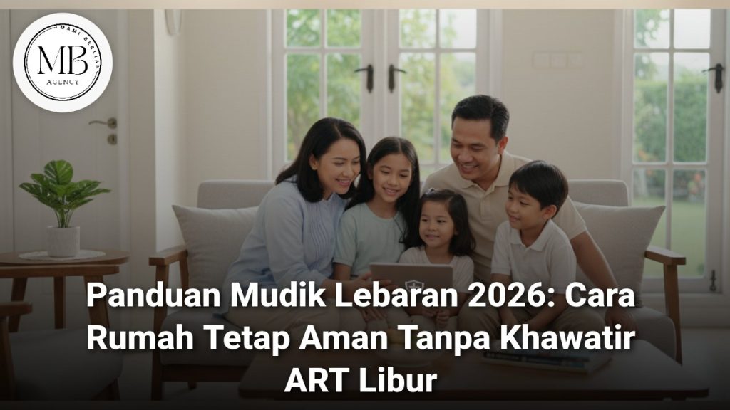 Ilustrasi persiapan mudik lebaran 2026 dengan rumah yang aman