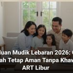 Ilustrasi persiapan mudik lebaran 2026 dengan rumah yang aman