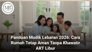 Ilustrasi persiapan mudik lebaran 2026 dengan rumah yang aman