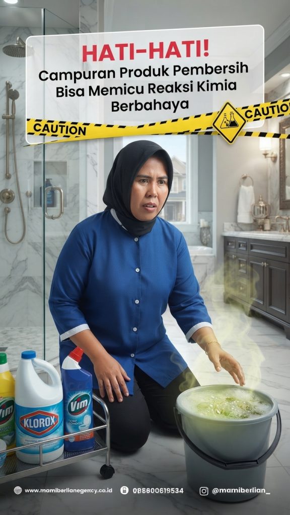 Bahaya mencampur produk pembersih yang dapat menghasilkan gas beracun