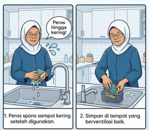 Cara merawat spons cuci piring agar tetap bersih dan higienis