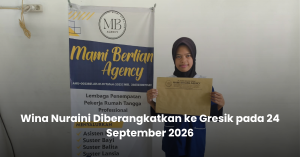 Pemberangkatan Wina Nuraini ke Gresik melalui Mami Berlian Agency