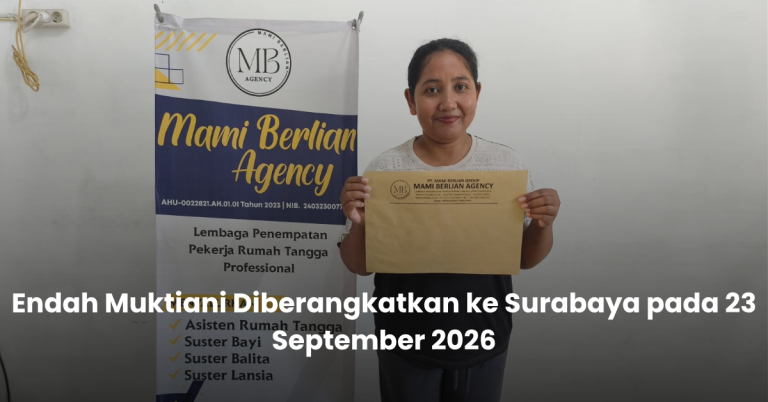 Pemberangkatan Endah Muktiani ke Surabaya pada 23 September 2026