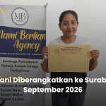 Pemberangkatan Endah Muktiani ke Surabaya oleh Mami Berlian Agency
