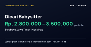 Lowongan Dicari Babysitter di KOTA SURABAYA, JAWA TIMUR melalui BantuRumah