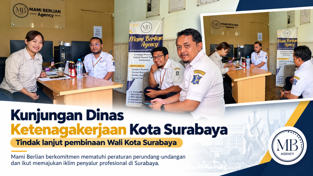Kunjungan Dinas Ketenagakerjaan Kota Surabaya ke Mami Berlian Agency sebagai tindak lanjut pembinaan P3RT